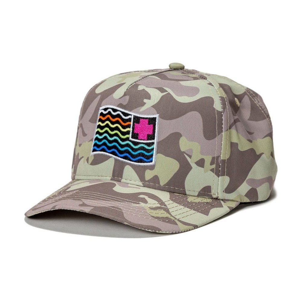 PINK DOLPHIN WAVES FLAG CAMO STRAPBACK HAT